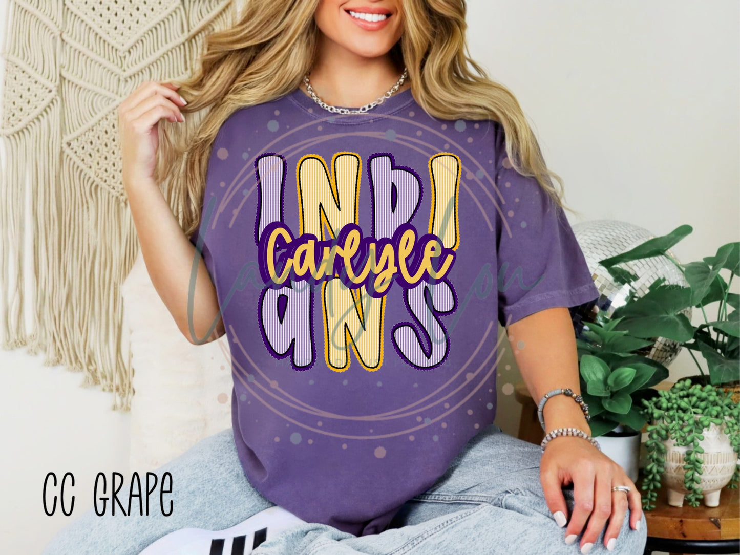 Faux Seersucker Indians T-shirt - Adult