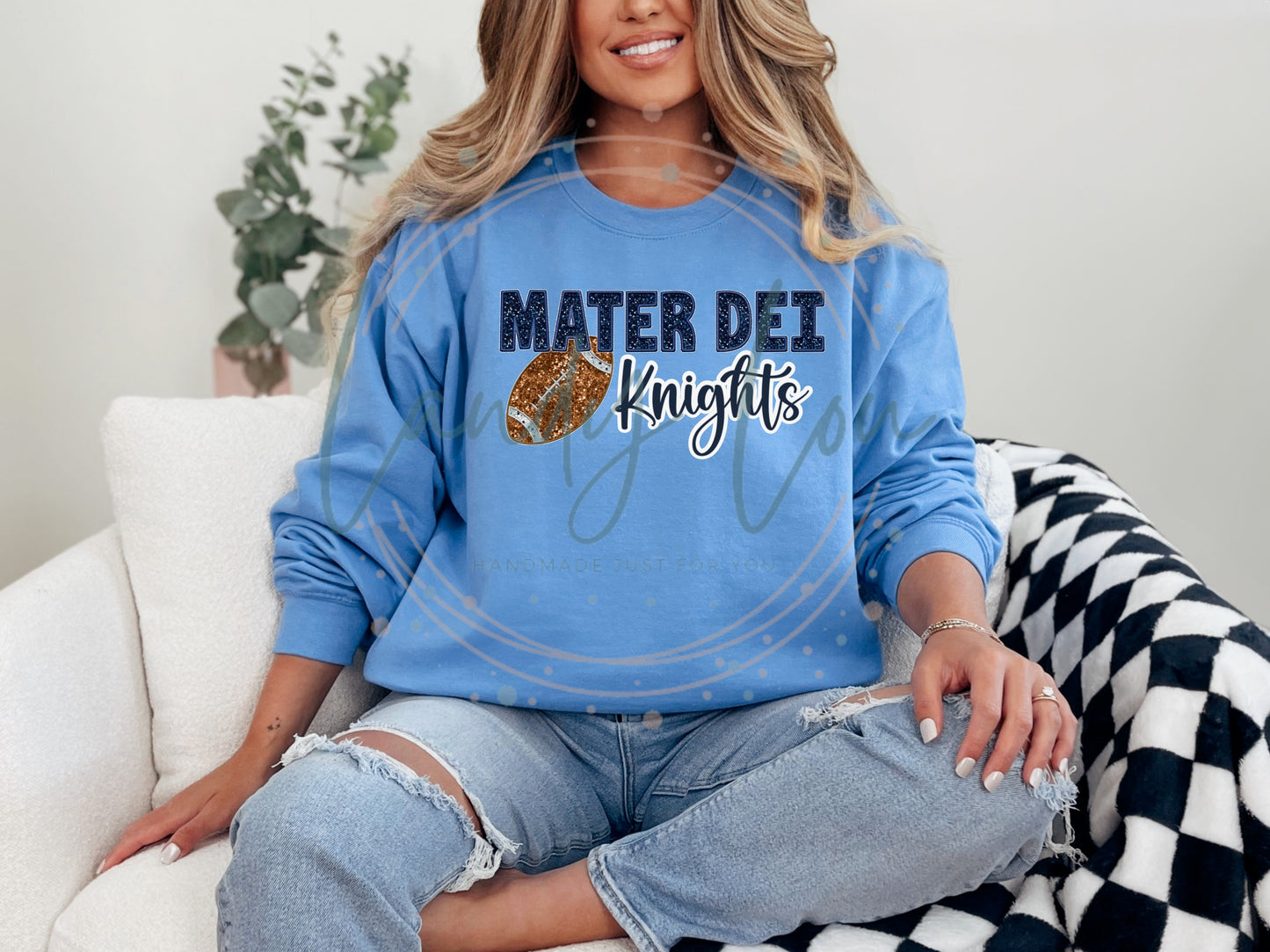 Mater Dei Football Faux Sequin/Faux Embroidery
