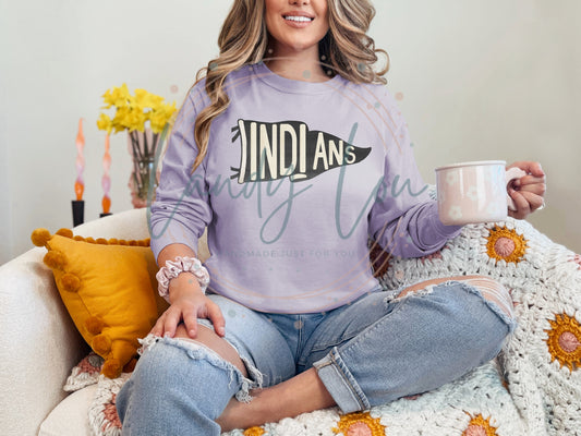Indians Black Pennant Crewneck