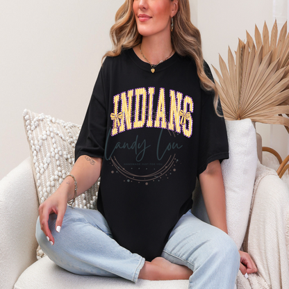 Indians Arched Striped with Bows Tshirt