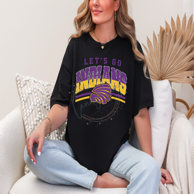 Let's Go Indians Arched Tshirt