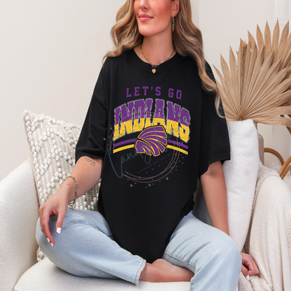 Let's Go Indians Arched Tshirt
