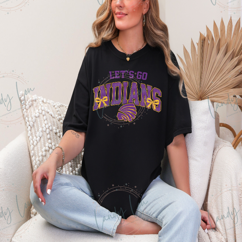Let's Go Indians with Bows Tshirt