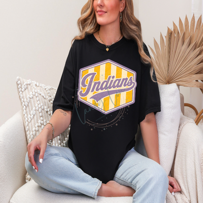 Indians Geometric Stripe Tshirt