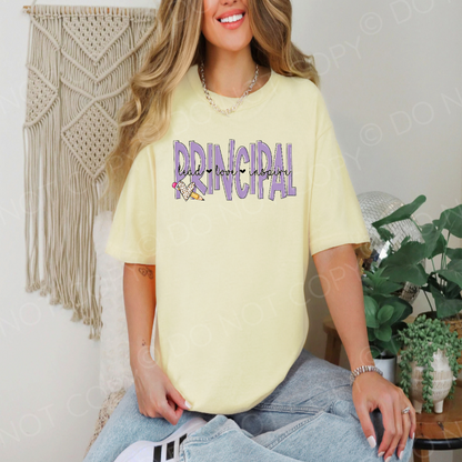 School Occupations Lavender Text Tshirt