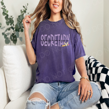 School Occupations Lavender Text Tshirt