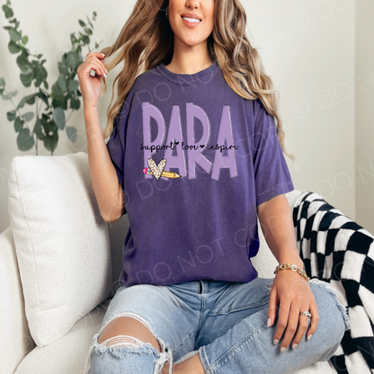 School Occupations Lavender Text Tshirt