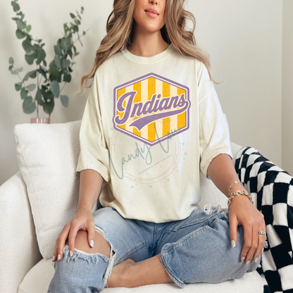Indians Geometric Stripe Tshirt