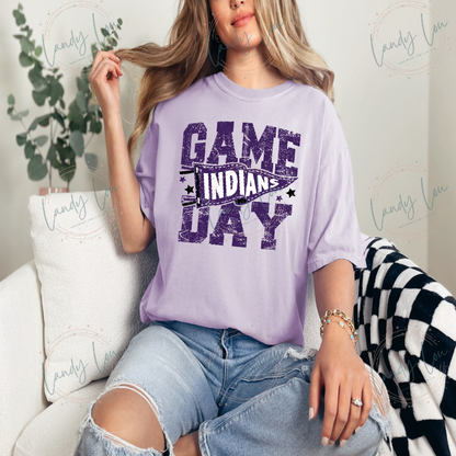 Indians Game Day Dark Purple Tshirt