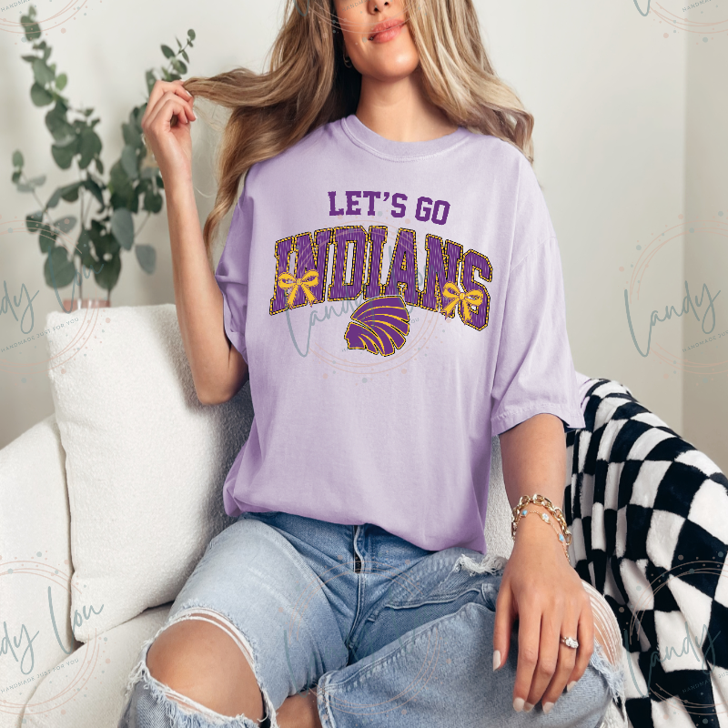 Let's Go Indians with Bows Tshirt