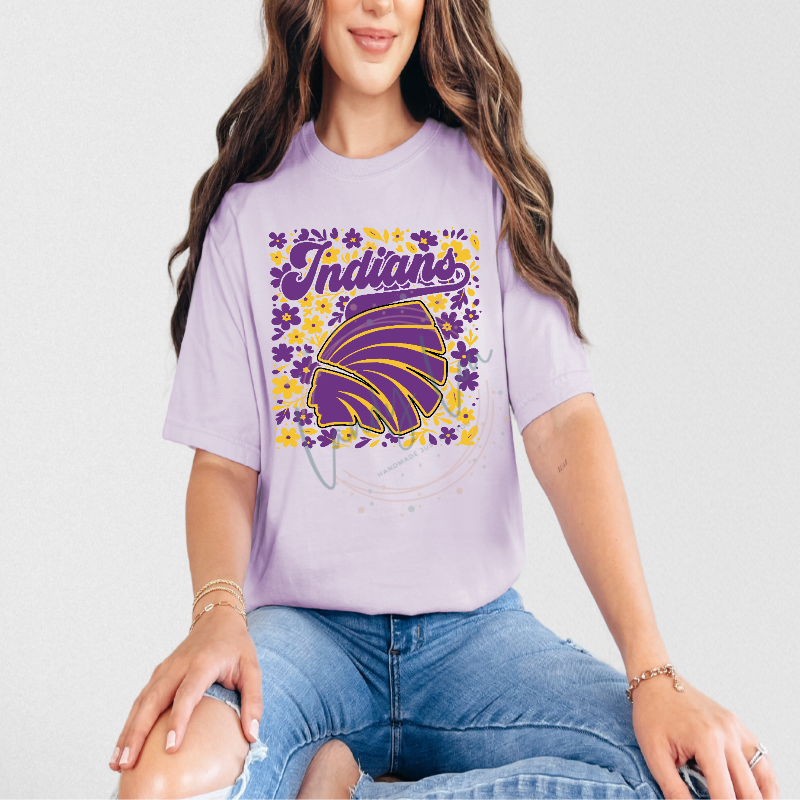 Indians Flower Background Tshirt
