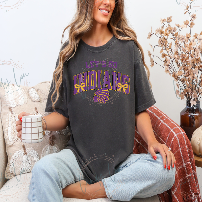 Let's Go Indians with Bows Tshirt
