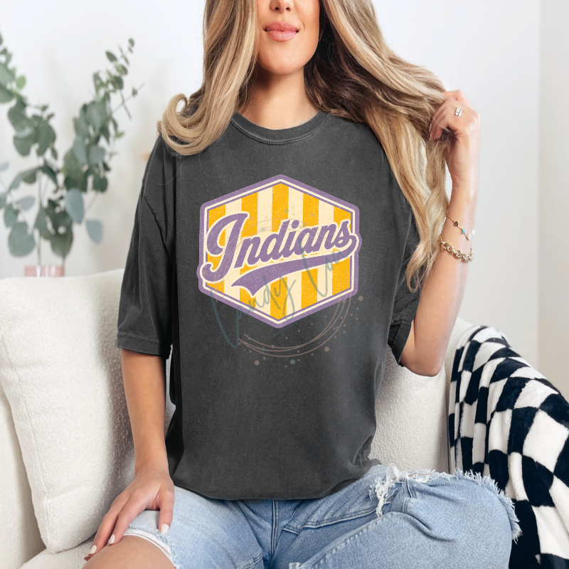 Indians Geometric Stripe Tshirt