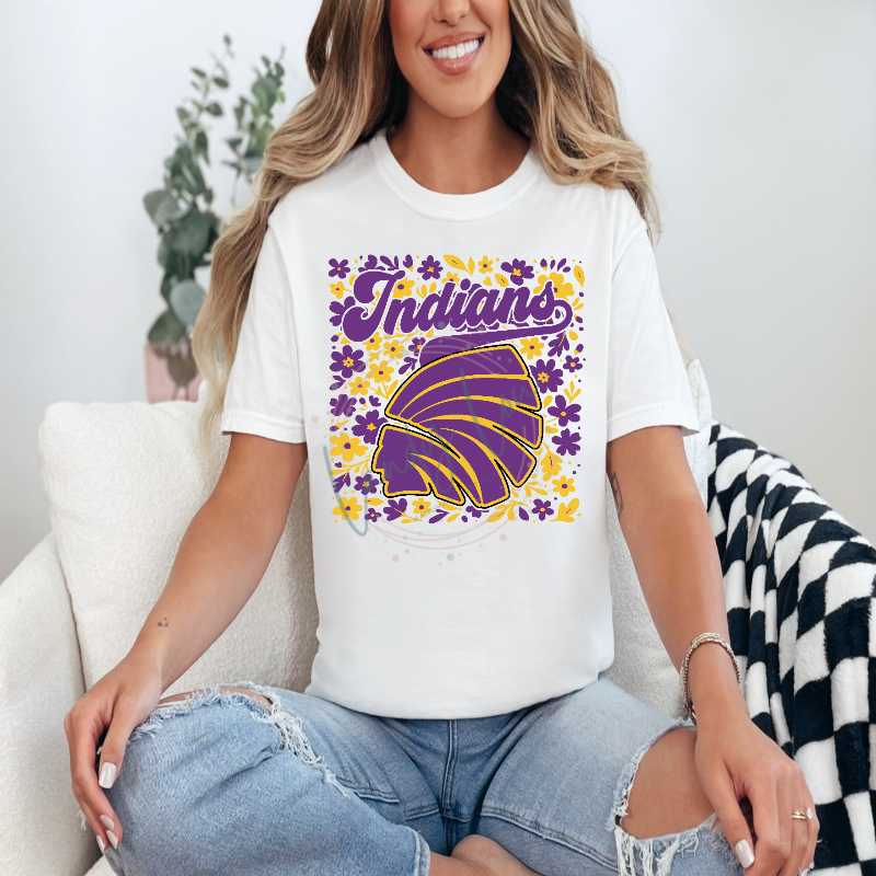 Indians Flower Background Tshirt