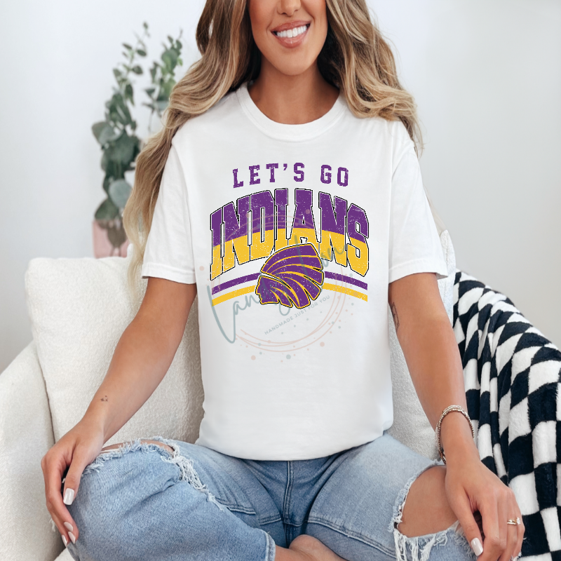 Let's Go Indians Arched Tshirt
