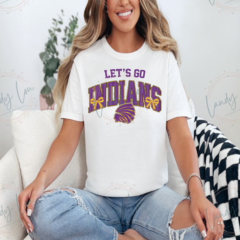 Let's Go Indians with Bows Tshirt