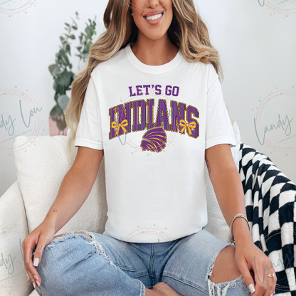 Let's Go Indians with Bows Tshirt
