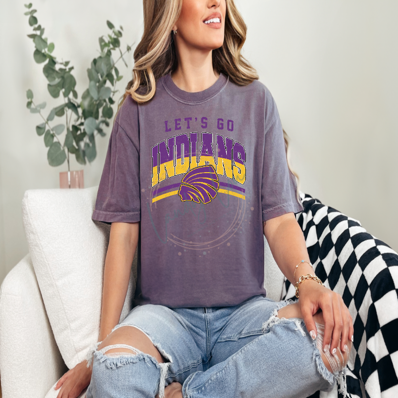 Let's Go Indians Arched Tshirt