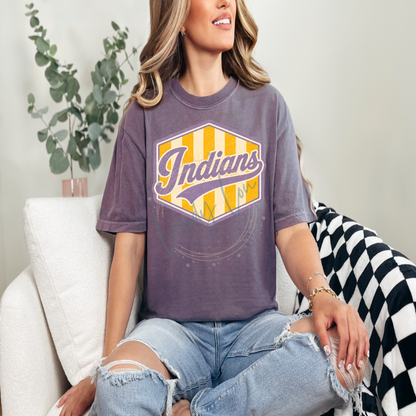 Indians Geometric Stripe Tshirt
