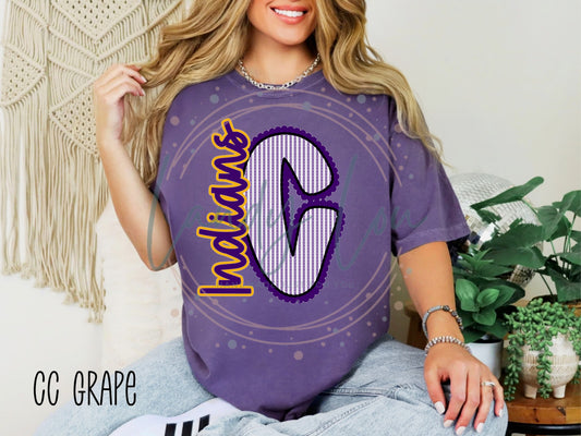 Faux Seersucker C T-shirt - Adult