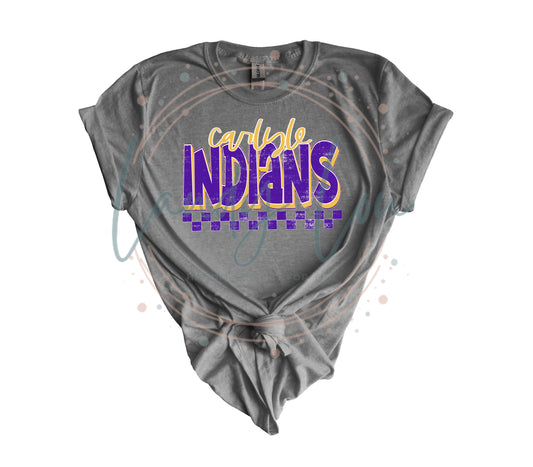 YOUTH Indians Checkered Crewneck/T-shirt