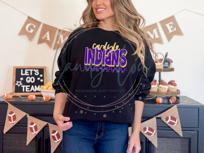 Indians Checkered Design Crewneck/T-shirt
