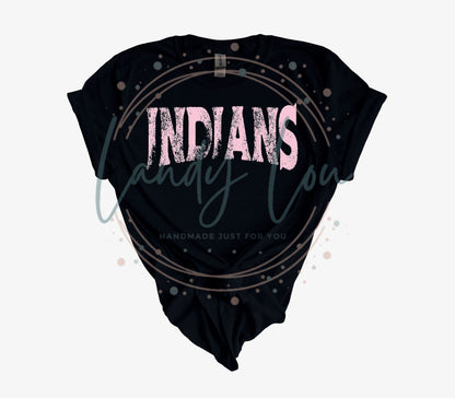 Indians Pink Grunge Crewneck/T-shirt