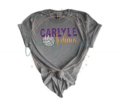 Carlyle Volleyball Faux Sequin/Faux Embroidery Crewneck/T-shirt