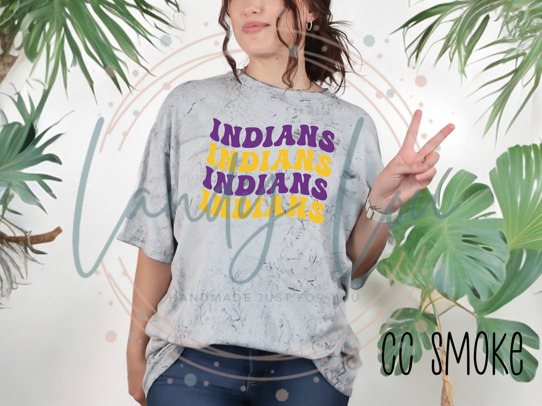 Indians Groovy Text T-Shirt