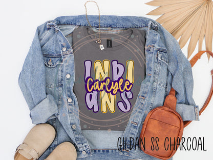 Faux Seersucker Indians T-shirt - Adult
