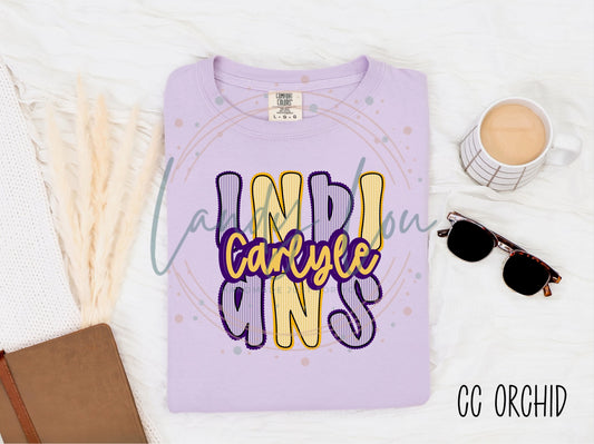 Faux Seersucker Indians T-shirt - Adult