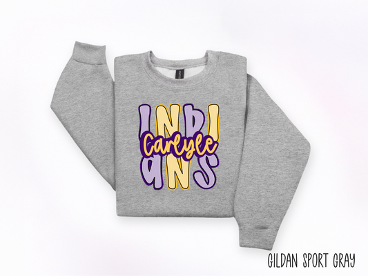 Faux Seersucker Indians Crewneck - YOUTH